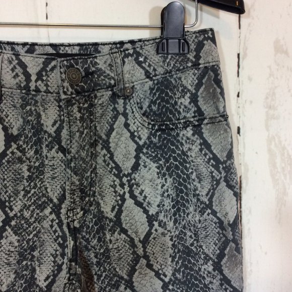 2/$30 Express Ankle Legging Stretch High Rise Jeans Gray Snakeskin Size 4 - Picture 4 of 10